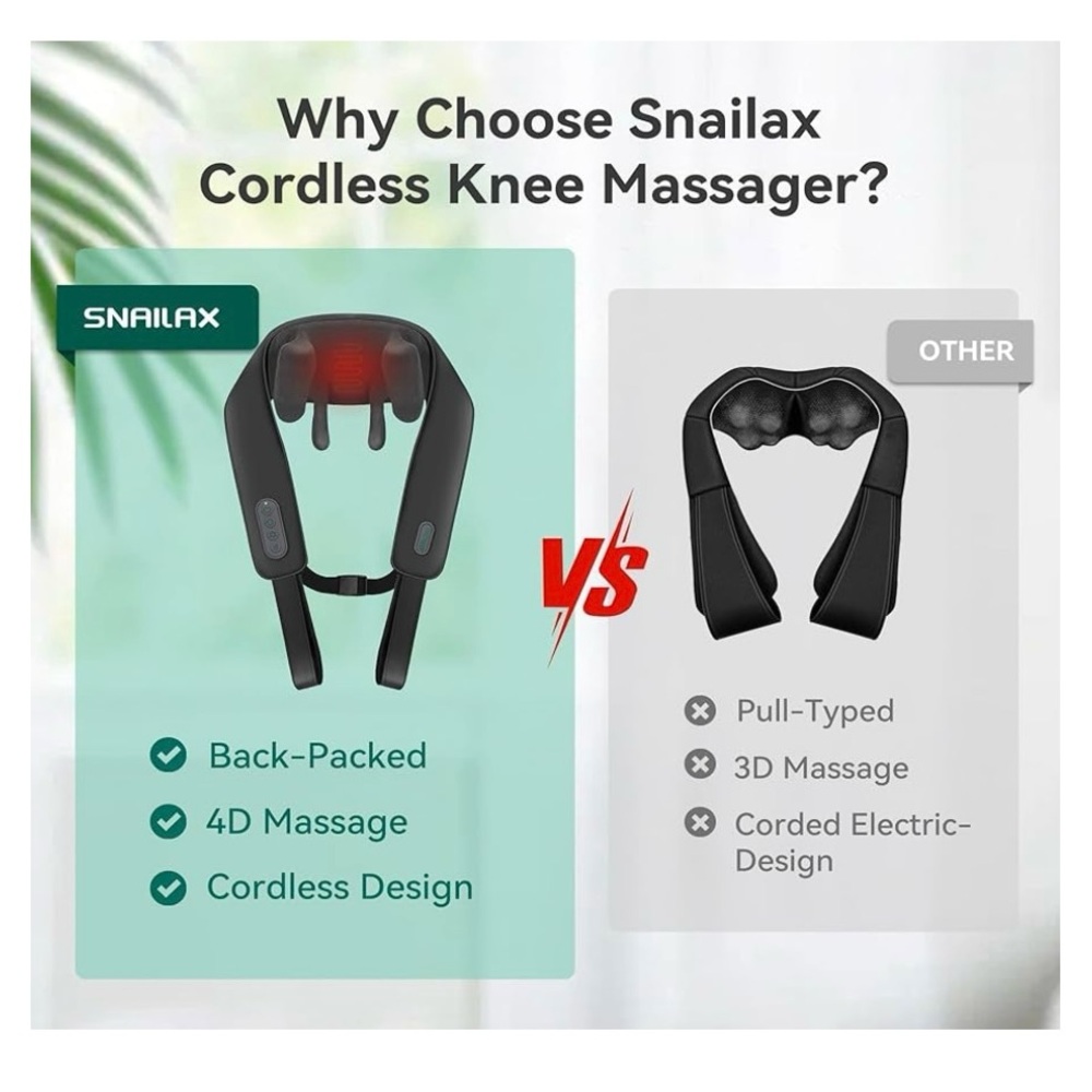 Cordless Neck Shoulder Massager with Soothing Heat back, neck, shoulder  New - Picture 8 of 8
